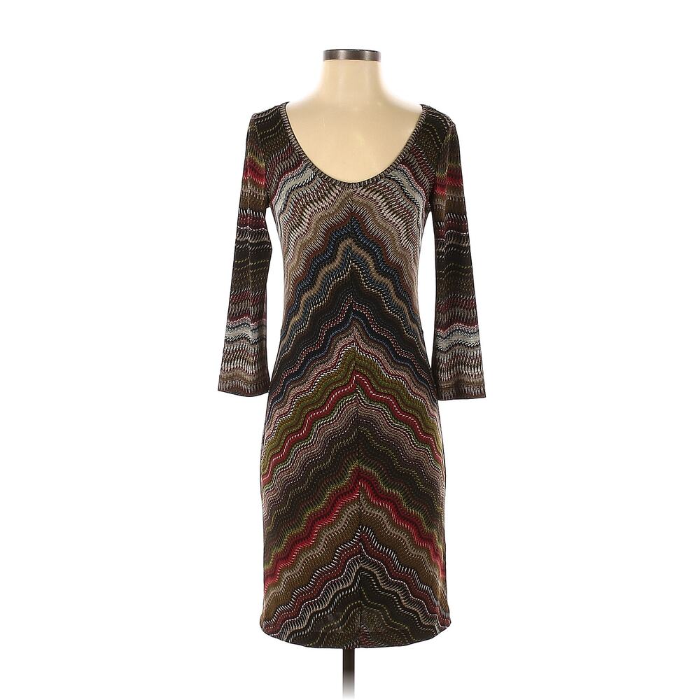 Allen B. by Allen Schwartz Chevron herringbone Multi Color Tan Dress Size XS
